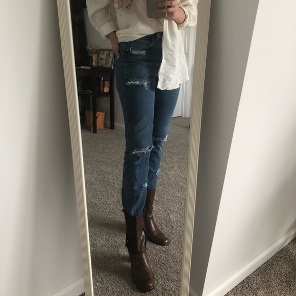 AEROSOLES Shoes - Genuine brown leather heeled booties by aerosoles